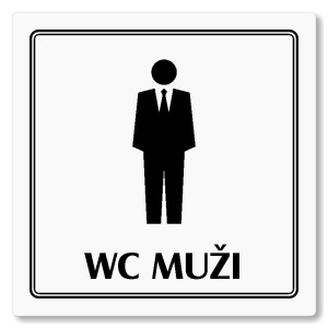 WC muži, 80x80mm, bílá, Utah